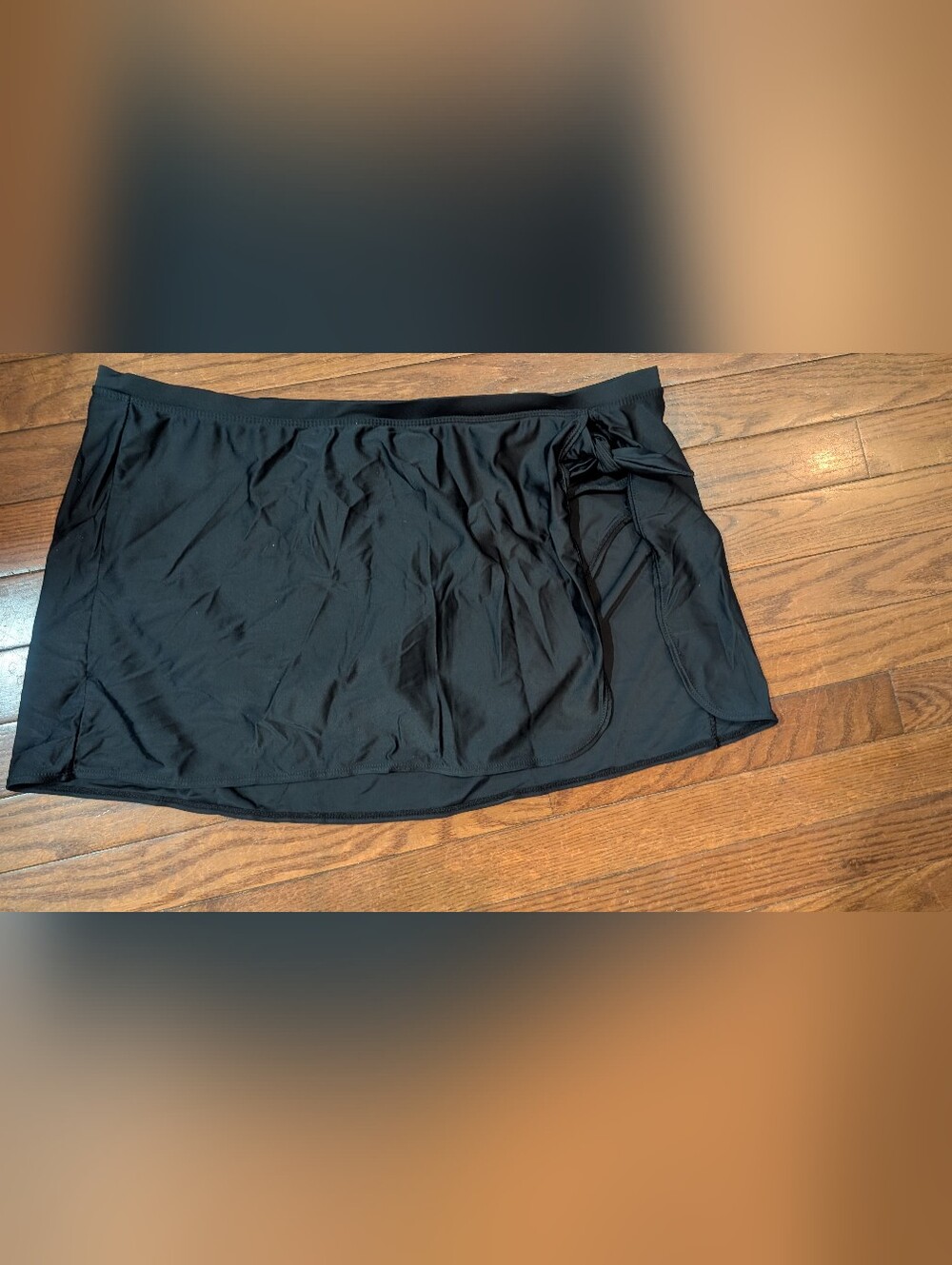 Black Swim Skirt with Side Tie